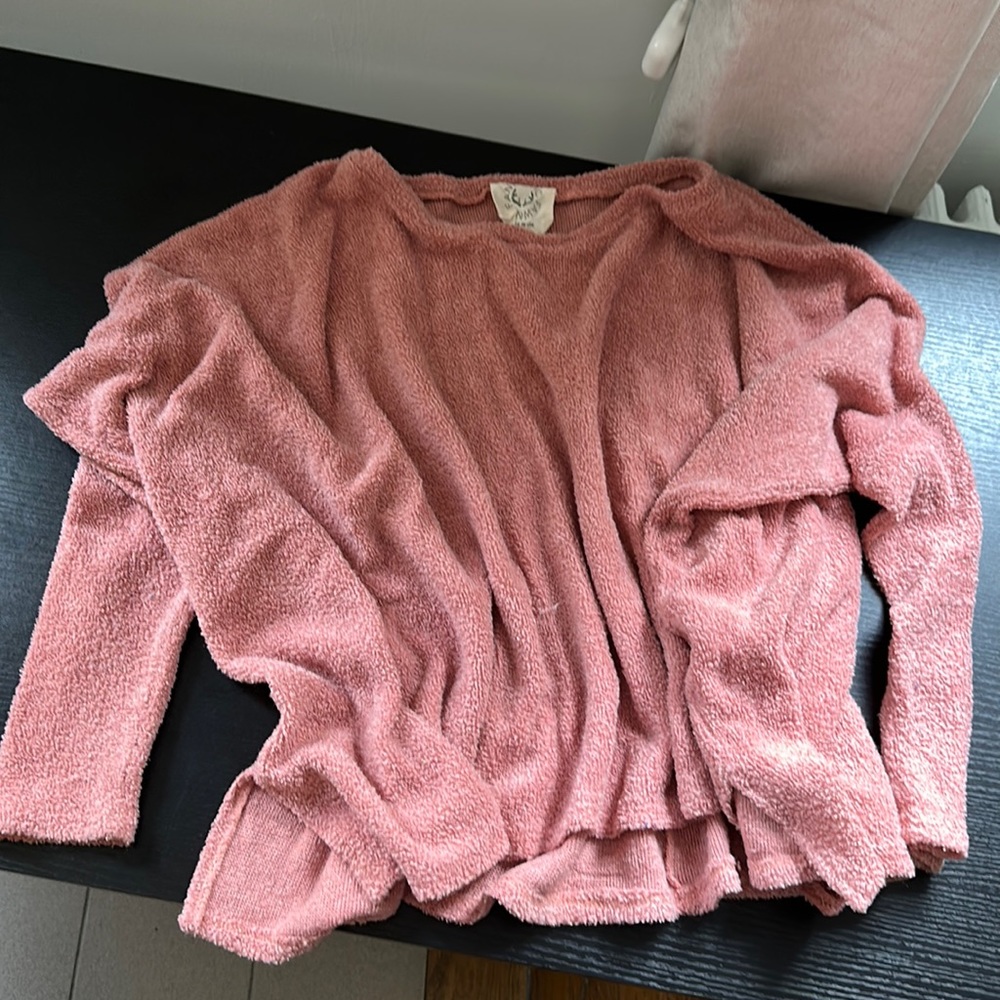 Terry pink casual sweater